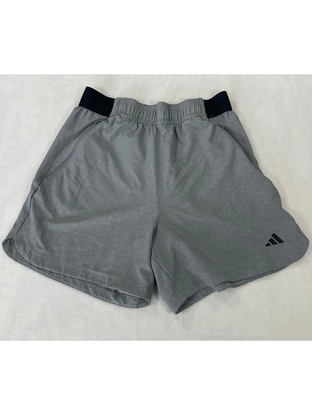 Adidas Gray Athletic Shorts with Black Waistband, Size Small‎